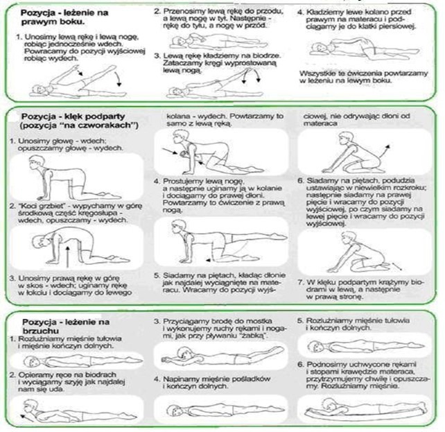 Obraz przedstawia instrukcję do ćwiczeń na elastyczność stawów